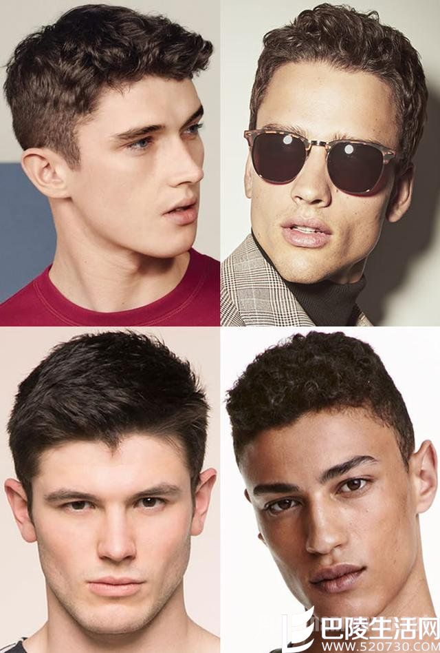 男生卷发