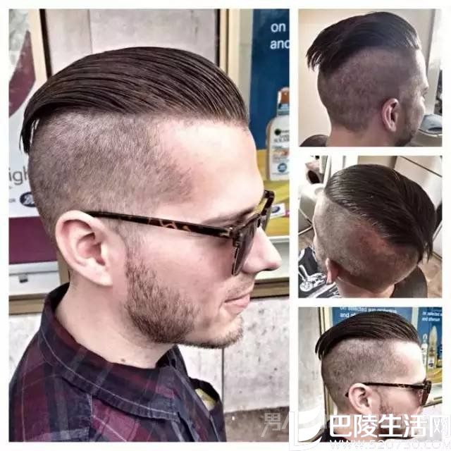 侧分复古油头发型