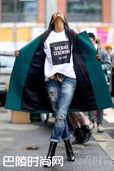 复古长T+长风衣