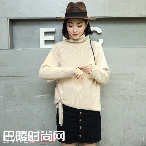 系带短款高领毛衣_毛衣尤爱纯色款 你也有同样的收集喜好吗