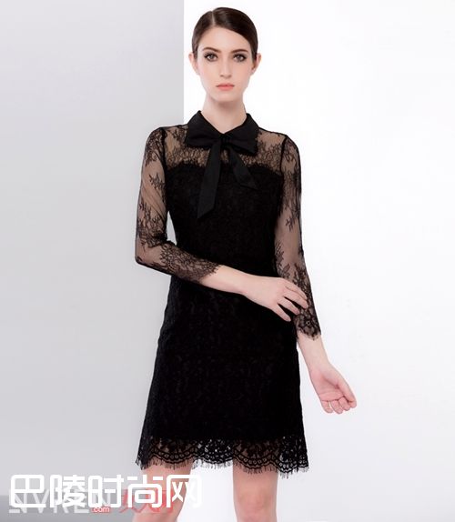 娃娃领蕾丝包臀连衣裙_冬季撩人不要停 蕾丝裙告诉你什么是行走的优雅