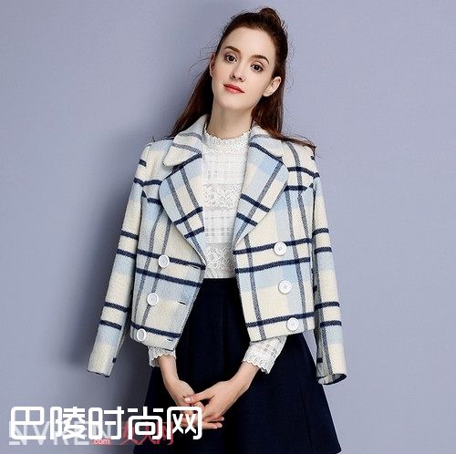 双排扣格子羊毛呢外套_百变短款毛呢外套 才是冬日的时尚杀手锏