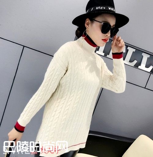 麻花短款半高领毛衣_毛衣不只是用来打底 还为了装饰冬天的靓丽