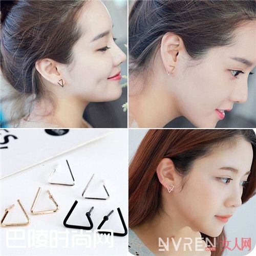 金属几何简约耳环适合什么脸型_穿搭拯救不了你的脸型 但是耳环可以