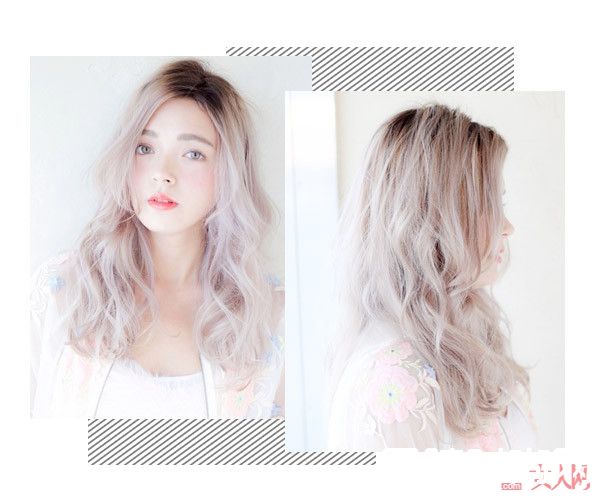 白金色和淡粉色的混合发色_不染发谈何时尚 今年这些发色美极了