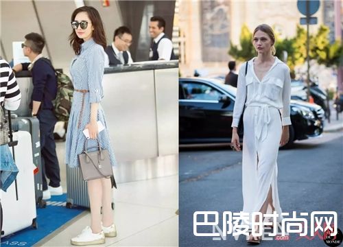 衬衫搭配吊带裙_2017开春就用衬衫+裙子 时髦又有女人味！