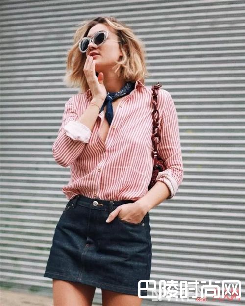 衬衫搭配短裙_2017开春就用衬衫+裙子 时髦又有女人味！