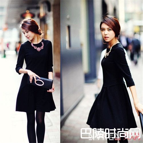 黑色蕾丝拼接连衣裙怎么搭_经典小黑裙搭配 时髦显瘦一步到位