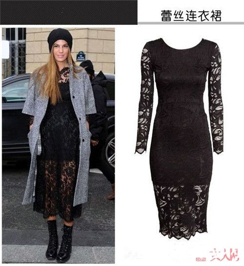 黑色紧身镂空连衣裙怎么搭_经典小黑裙搭配 时髦显瘦一步到位