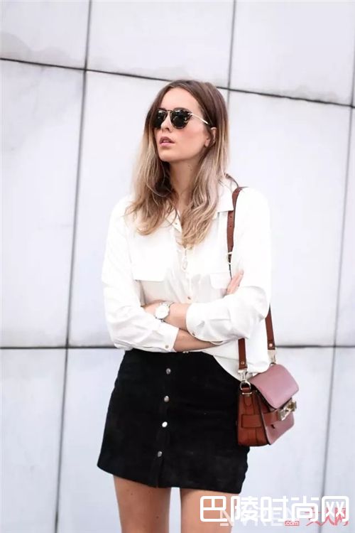 衬衫搭配短裙_2017开春就用衬衫+裙子 时髦又有女人味！