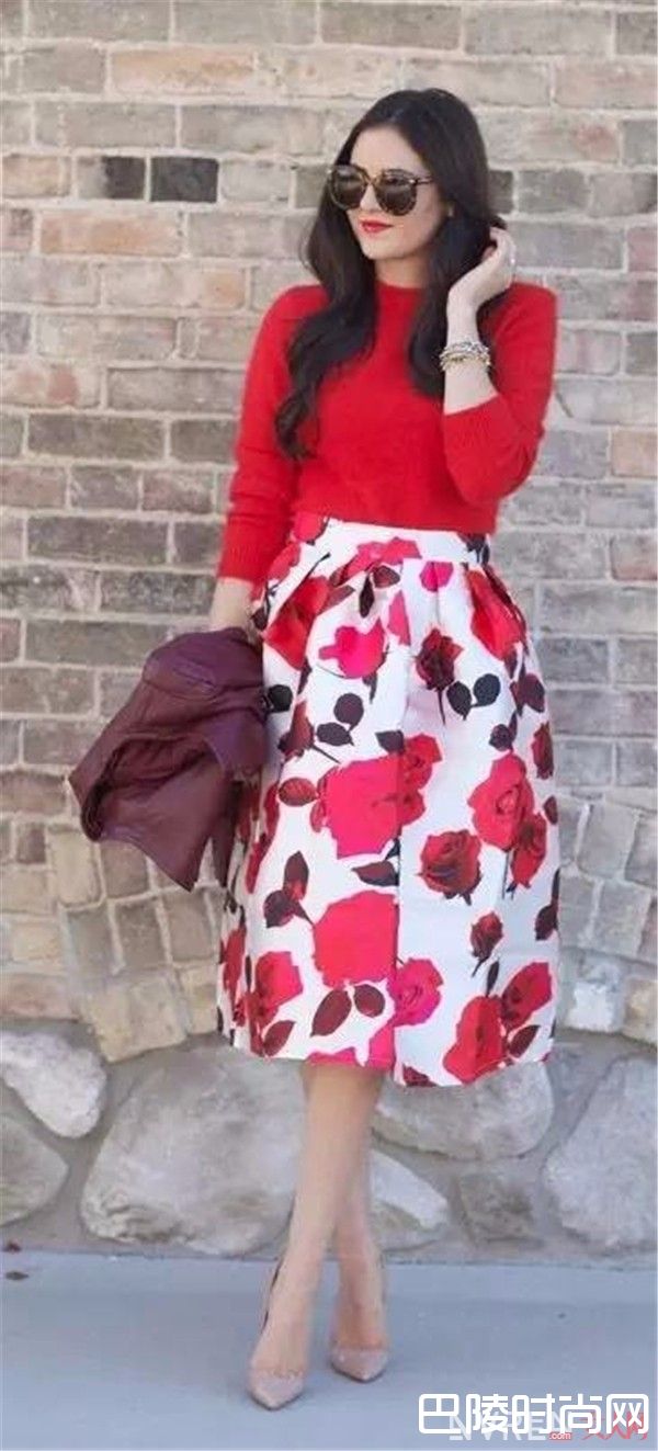 春天约会穿印花 Midi skirt