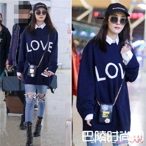 杨幂的机场私服_杨幂原味戏服卖高价！还是老老实实学大幂幂同款搭配吧