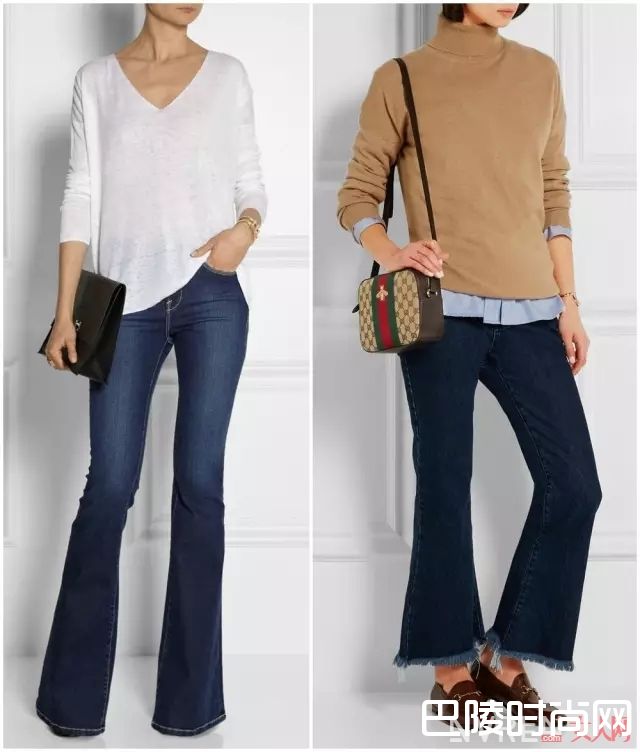 喇叭裤不同风格的搭配_下半身不完美怎么办？教你用喇叭裤把腿变直变细屁股变小！