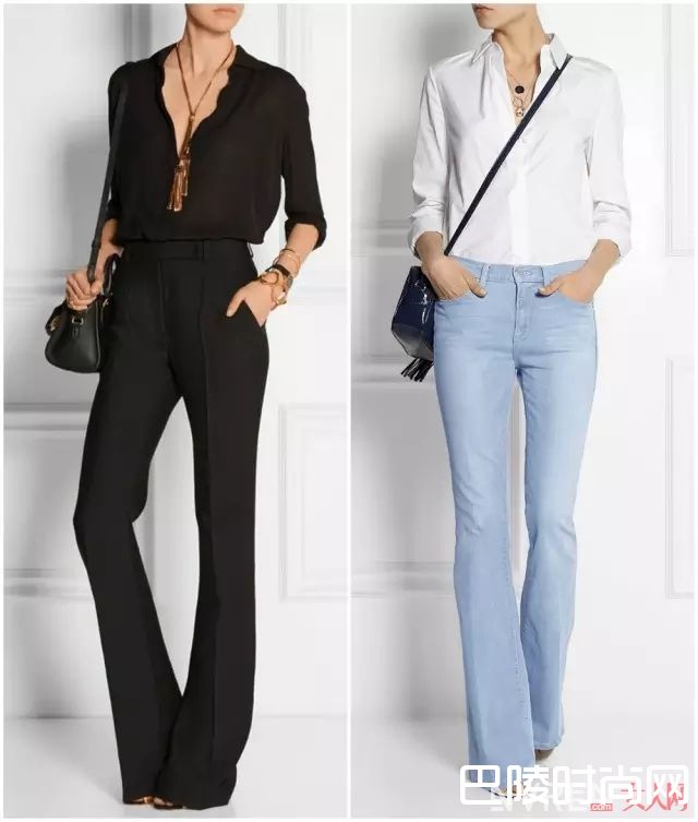 喇叭裤不同风格的搭配_下半身不完美怎么办？教你用喇叭裤把腿变直变细屁股变小！