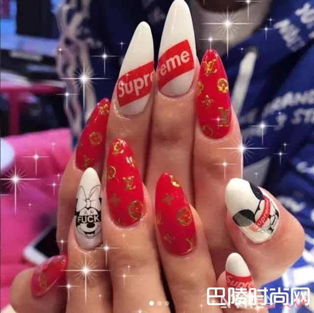 SUPERME×LV美甲_做一款Gucci、Valentino、Chanel限量款美甲，才配得上我攒钱买的包包