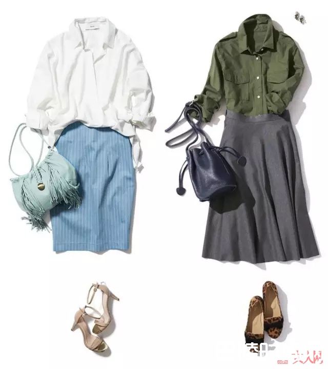 半裙配衬衫_半身裙的上面穿什么，照搬就能穿出高分