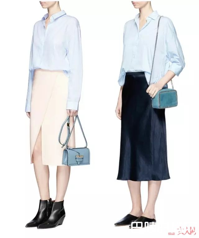半裙配衬衫_半身裙的上面穿什么，照搬就能穿出高分