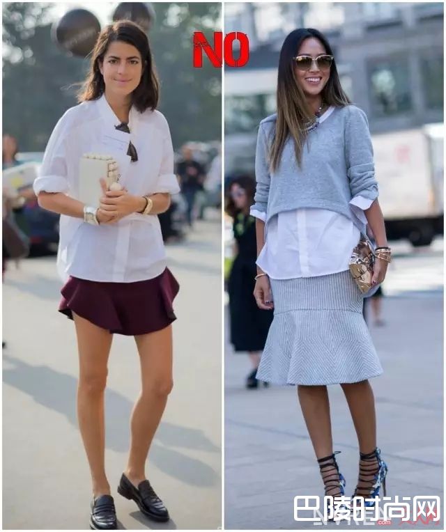 半裙配衬衫_半身裙的上面穿什么，照搬就能穿出高分