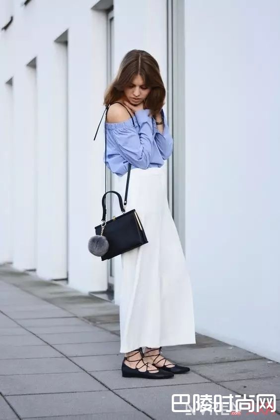 阔腿裤+黑色平底鞋_入一款万能鞋，你的所有美美春装都和它绝配！