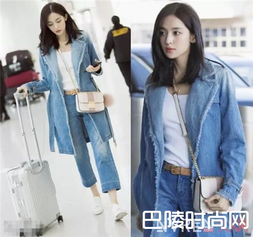 长款衣成网红单品_经典牛仔穿出新花样 看看她们都是怎么做的