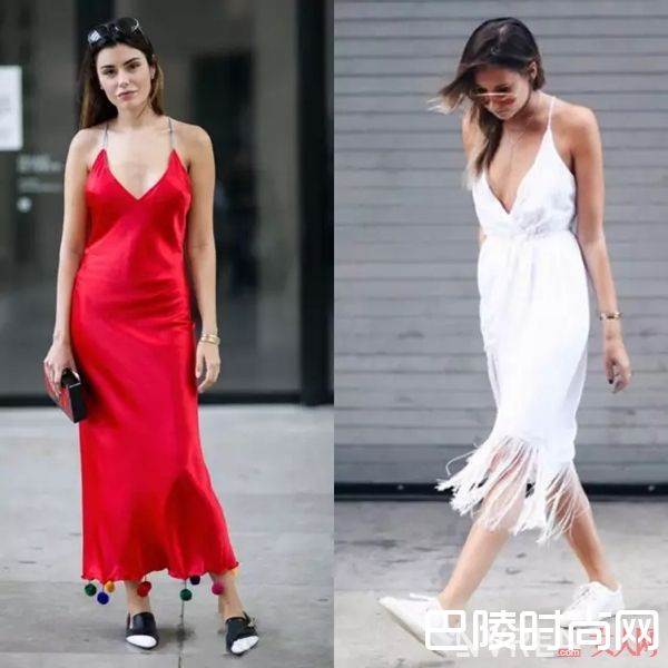 休闲风吊带裙推荐_没条吊带裙怎么过夏天,slip dress在各种场合都百搭