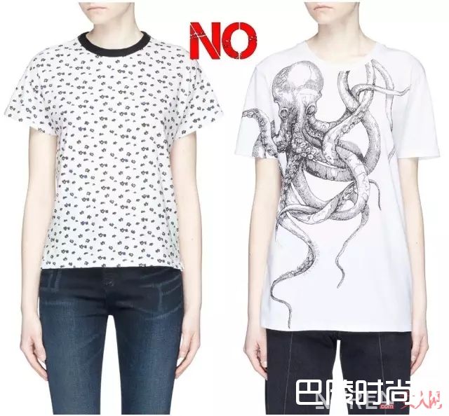 大印花和小碎花的T恤_最简单的T恤也有大学问 怎样才能把T恤穿得高级