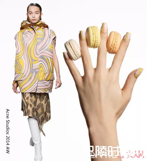 马卡龙条纹美甲怎么画?_将印花“穿”在指尖 让你的指尖Fashion有质感!