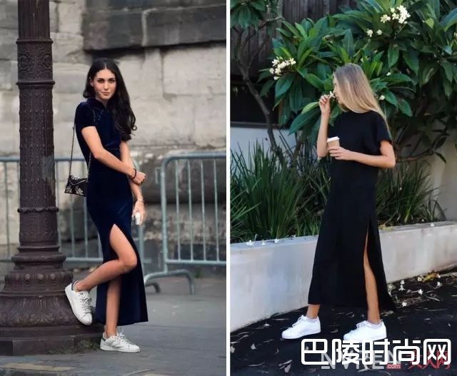 极简黑白风格怎么穿_运动鞋搭这几条裙子,就能让你的夏天美得不像话