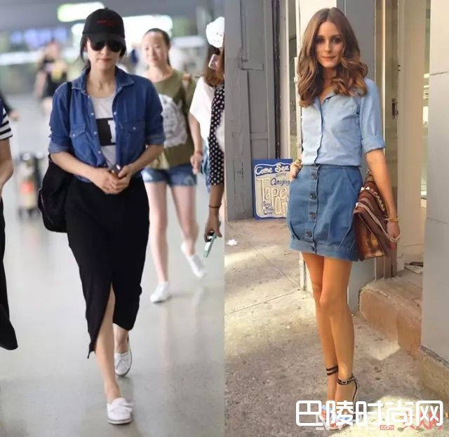 牛仔衬衫怎么搭配_夏季迷人“半裙+衬衫” 一秒打破沉闷OL装！