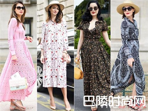 色彩花朵裙具有文艺复古范吗_夏天有了这四款美裙，你就能美成一道街景！