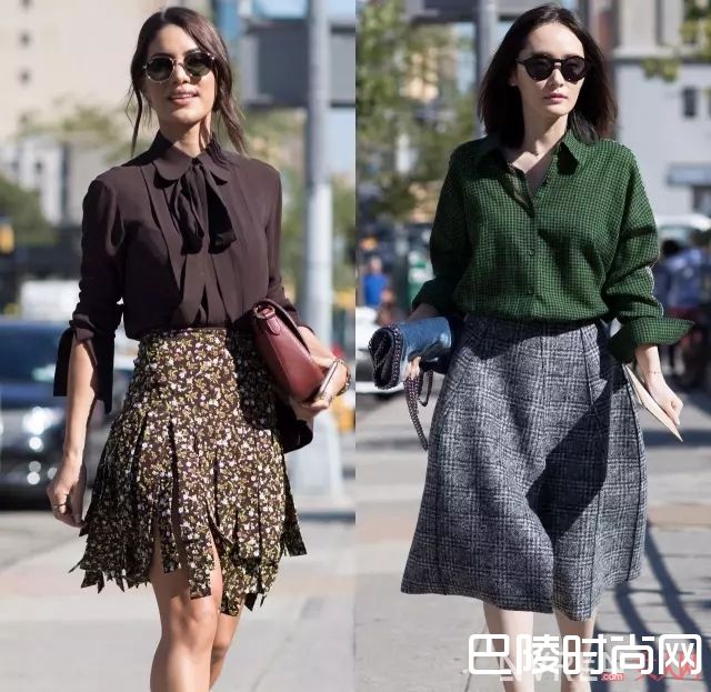 复古衬衫的搭配_夏季迷人“半裙+衬衫” 一秒打破沉闷OL装！