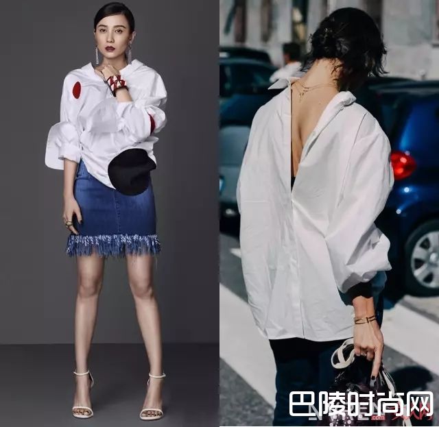 衬衫的时髦穿法搭配_夏季迷人“半裙+衬衫” 一秒打破沉闷OL装！