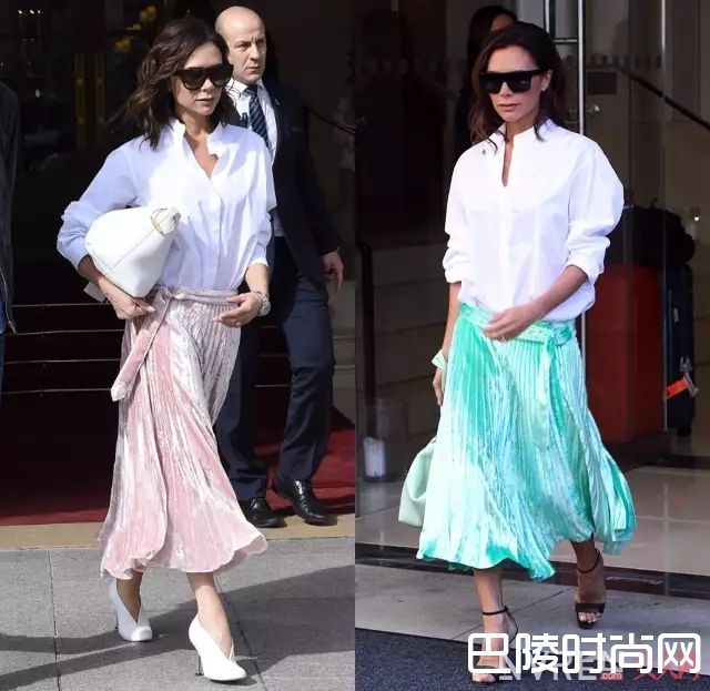 明星衬衫加半裙的搭配_夏季迷人“半裙+衬衫” 一秒打破沉闷OL装！