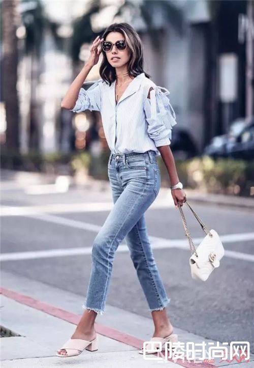 蓝白条纹衬衫如何搭配？_衬衫的穿法那么多 想要美出新花样就选这三种