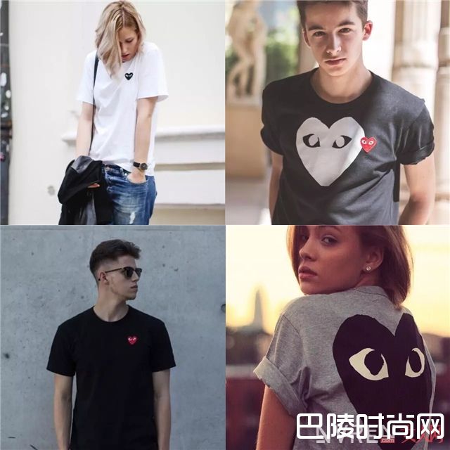 CDG PLAY T恤_这些T恤才是今年最流行的 一人三件不嫌多