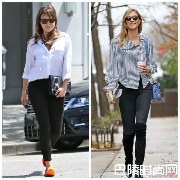 衬衫配黑裤子显瘦_让你看上去瘦5斤的夏季时髦穿搭法