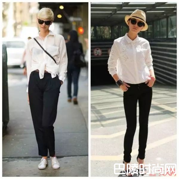 衬衫配黑裤子显瘦_让你看上去瘦5斤的夏季时髦穿搭法