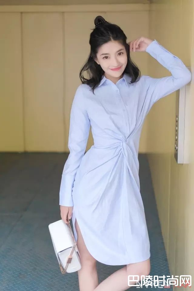 尖头穆勒鞋配收腰衬衫裙_让160变170的穿搭指南 增高垫和P图软件靠边站