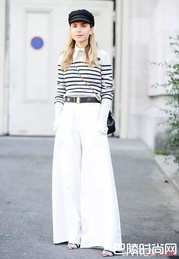 条纹衫配阔腿裤_永不过时的条纹，到底怎么穿才最美？