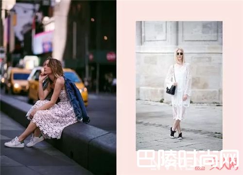球鞋与连衣裙如何搭配?_还在烦恼参加婚礼的造型吗?一双球鞋就够了!