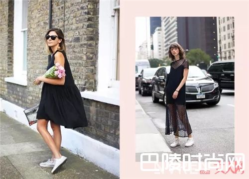 球鞋与小黑裙如何搭配？_还在烦恼参加婚礼的造型吗？一双球鞋就够了！