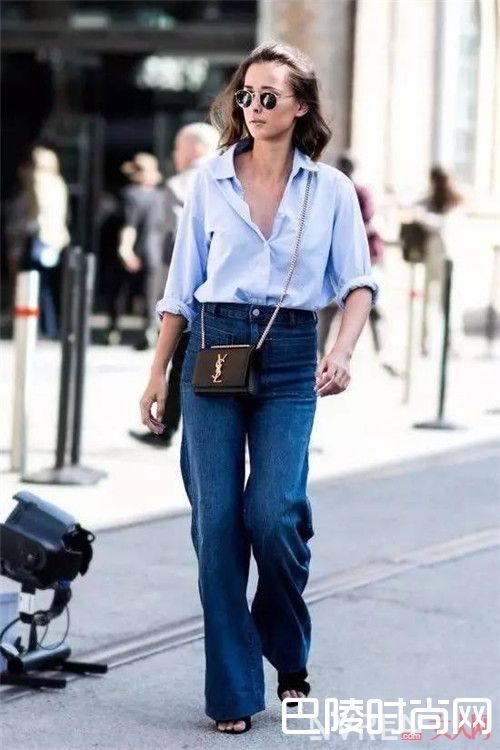 冰蓝衬衫常见穿法_还在穿白色衬衫?不妨来点大海的颜色吧