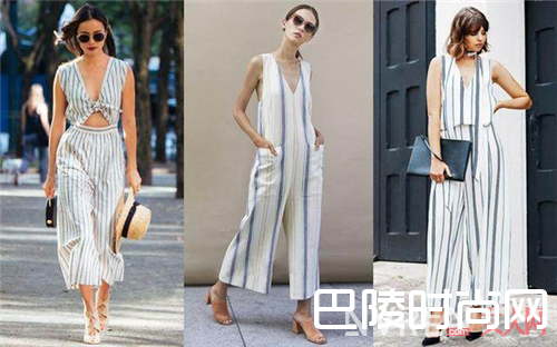 条纹连体裤介绍_天呐这件连体裤，竟然把我的腿显得这么长
