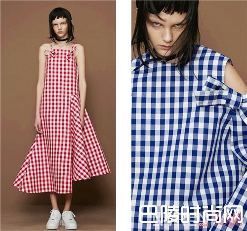 餐布格连衣裙如何搭配?_如此时髦清新 现在都流行把桌布穿在身上了!