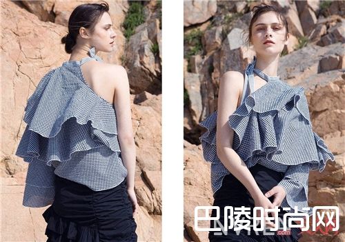 餐布格上衣如何搭配？_如此时髦清新 现在都流行把桌布穿在身上了！