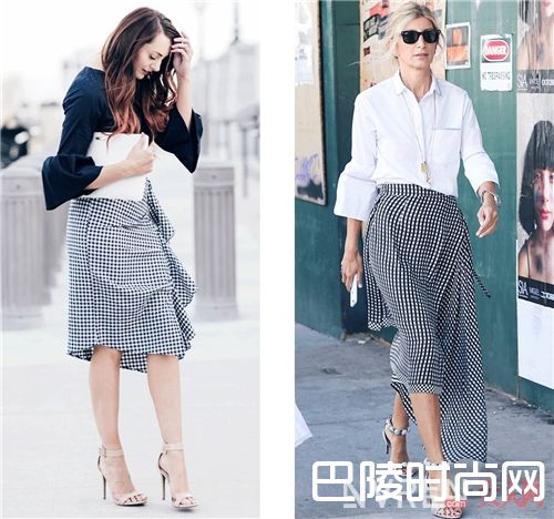 餐布格半身裙如何搭配？_如此时髦清新 现在都流行把桌布穿在身上了！