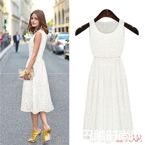 粗肩带无袖连衣裙选哪种显手臂细_无袖连衣裙时装穿搭：三款无袖连衣裙让你不胖还很美！
