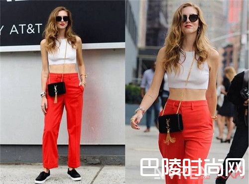 CROP TOP+西装裤介绍_不好意思我也来“炫腹”了 根本停不下来