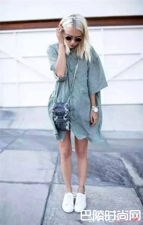 小白鞋+衬衫裙介绍_最舒适最时髦的穿搭 还是得小白鞋