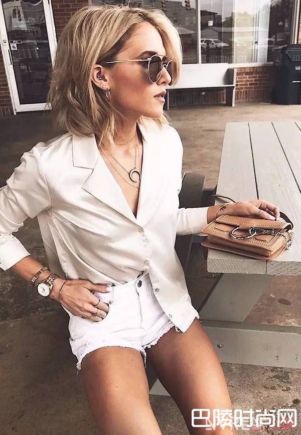 高级感的缎面衬衫_震惊!比比t桖更好搭热裤的居然是这个!